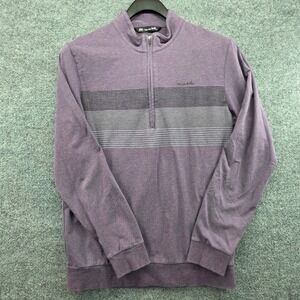 Travis Mathew Mens Purple Quarter Zip Pullover Sweater Size S Golf Casual
